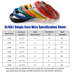 Tinned Copper Single Stranded Single Core Electronic Wire Cable 18AWG-26AWG