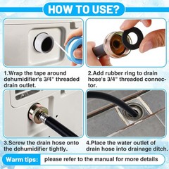 Leakproof Dehumidifier Drain Hose 3/4″ FHT – 6.6 FT Thickened 6.6FT, Black