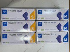6x MEDLINE FitGuard Touch Nitrile Exam Gloves, Size-S & M, 300/Box Total 1800