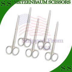 5 Metzenbaum Scissors 7″ Straight Surgical Dental Instrument Stainless Steel