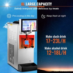 Uimoso 8L / 2.1 Gal Commercial Slushy Machine Margarita Smoothie Frozen Drink