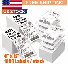 4 x 6 Fanfold Direct Thermal Shipping Labels – 1000 Labels | Fanfold Stack