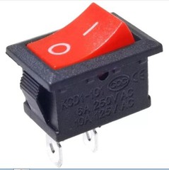 100Pcs KCD1-101 SPST Red Rocker Switch 125VAC/10A 250VAC/6A 21x15mm