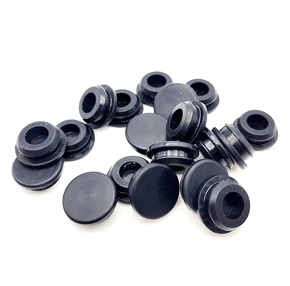 10X 1/2″ Solid Rubber Grommet Panel Plug for 1/8” Thick Wall 5/8″ OD 10 Pack