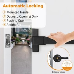 BEAMNOVA 32 Inch Black 2-in-1 Commercial Door Push Bar Panic Exit Device