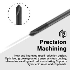 10PCS 90 Degree 2 flute 1/8″ x 1-1/2″ Solid Carbide Chamfer Mills – AlTiN Coated