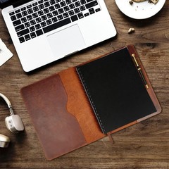 , Heavy Duty Full Grain Leather Journal Cover (8.5 x 11 in.), Refillable Cahi…