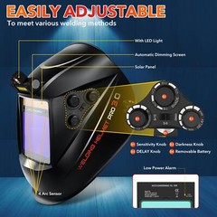 Panoramic 180° View True Color Auto Darkening Welding Helmet with 4 Arc Sensors