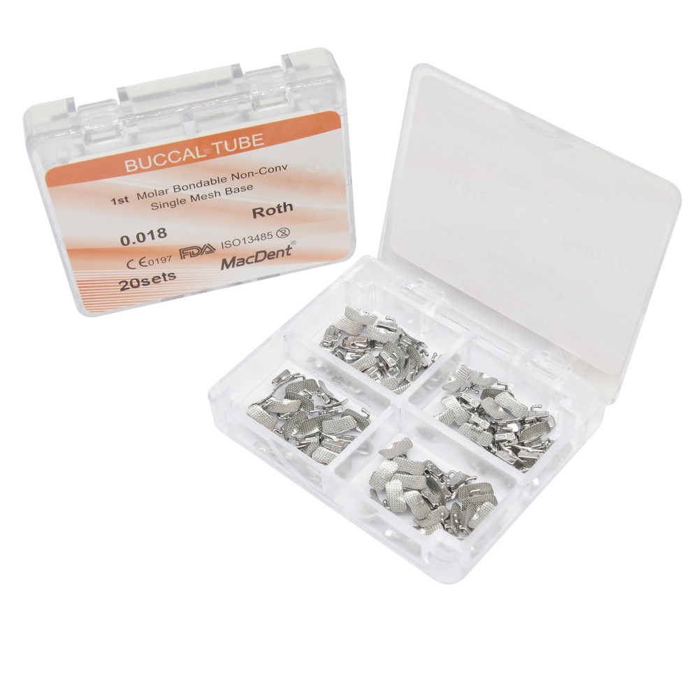 80pcs dental Tubos bucales ortodoncia 1er 2nd molar Buccal Tube MBT Roth 022/018