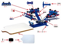 4 Color 1 Station Screen Printing Press Machine Micro-adjust Printer Equipment