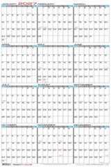24″ X 36″ Large Vertical 12 Month Laminated Erasable Wall Calendar (Rolled)