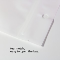 Multi-Sizes Matte Clear White Mylar Zip Lock Pouch Bag w/ Round Holes B02