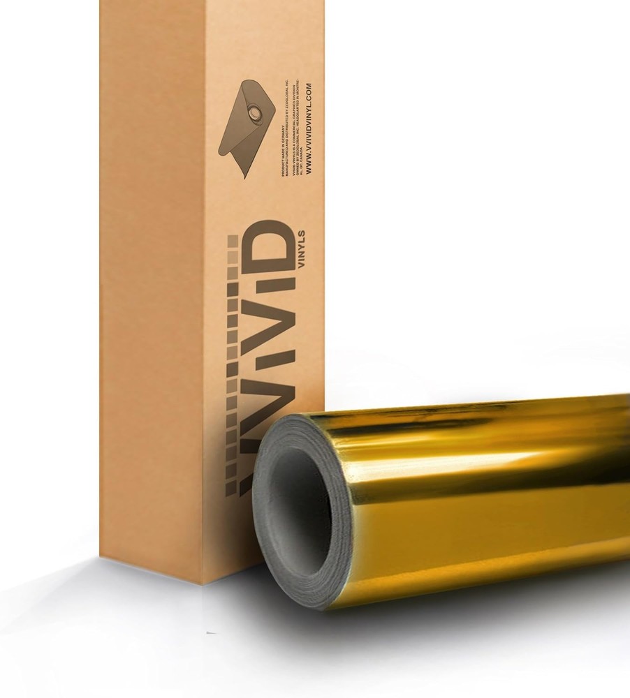VViViD Gold Mirror Chrome Vinyl Wrap Self Adhesive Car Film 1ft x 5ft