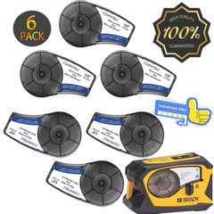 6PCS Label Cartridge For Brady M21-500-595-WT BMP21-PLUS / Lab Black/White 1/2″