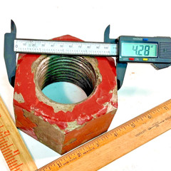 (1) 2 3/4″-4 Hex Nut Steel Plain Regular 2 3/4-4 2.75″ HEX NUT (4.28×2.76)