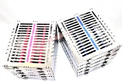 10 GERMAN DENTAL AUTOCLAVE STERILIZATION CASSETTE BOX TRAY FOR 15 INSTRUMENT