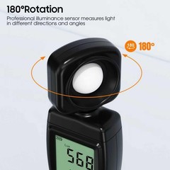 Digital Illuminance Light Meter 0 To 200,000 Lux 180 Rotating Sensor Plant