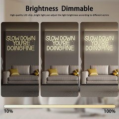 Slow Down You are Doing Fine Neon Signs for Wall Decor,Dimmable LED Positive …