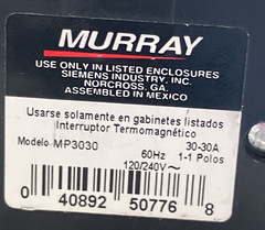 MURRAY MP3030 30A 120V/240V 1-POLE CIRCUIT BREAKER New!! CTL