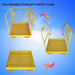 36”x36” Forklift Work Platform Safety Cage Basket Heavy Duty 1100lbs Capacity