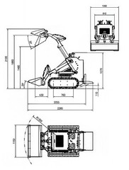 Skid-Steer Loader Tracked 22.1 HP Honda EPA Gasoline Engine for Gardens, Farming