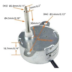 AC 12V Fiber Optic Color Wheel Motor CW/CCW 35mm Shaft Synchronous Motor Elec…