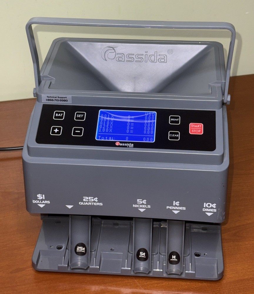 Cassida C300 Professional USD Coin Counter Sorter Wrapper Roller “ Please Read”