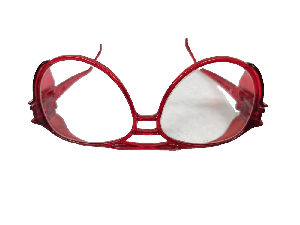 American Optical Vintage Aerosite Red Clear Safety Eyeglasses W/ clear lenses