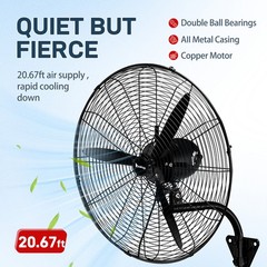 Zokop 2PCS 26” Industrial Wall Mount Fan Metal Fan 4 Speed Ventilation Shop Fan