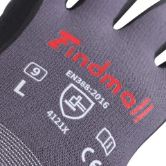 Safety Work Gloves MicroFoam Nitrile Coated Foam Gloves L-Size/3 Pairs