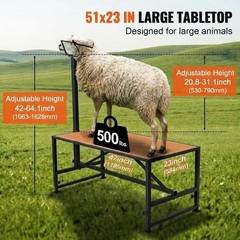 500LBS Livestock Stand Goat Trimming Stand, 47″x23″ Tabletop Goat Milking Stand
