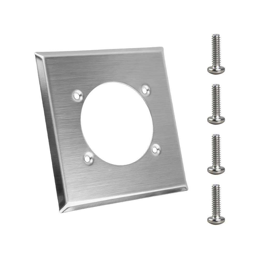 2 Gang Single Hole Outlet Cover Wall Plate &4 Screws for HBL9450A 14-50R Hubbell