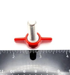 5/16″ x 1″ Thumb Screw T Bolts Red Butterfly Tee Wing Knob Stainless 4 Pack