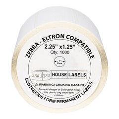 ZEBRA / ELTRON 2.25 x 1.25 (2-1/4″ x 1-1/4″) Thermal Labels – (6) Rolls of 1000