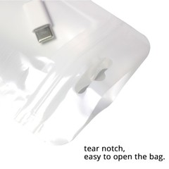 Multi-Sizes White Framed Clear Front Mylar Zip Lock Pouch Bag w/ Euro Slot M2