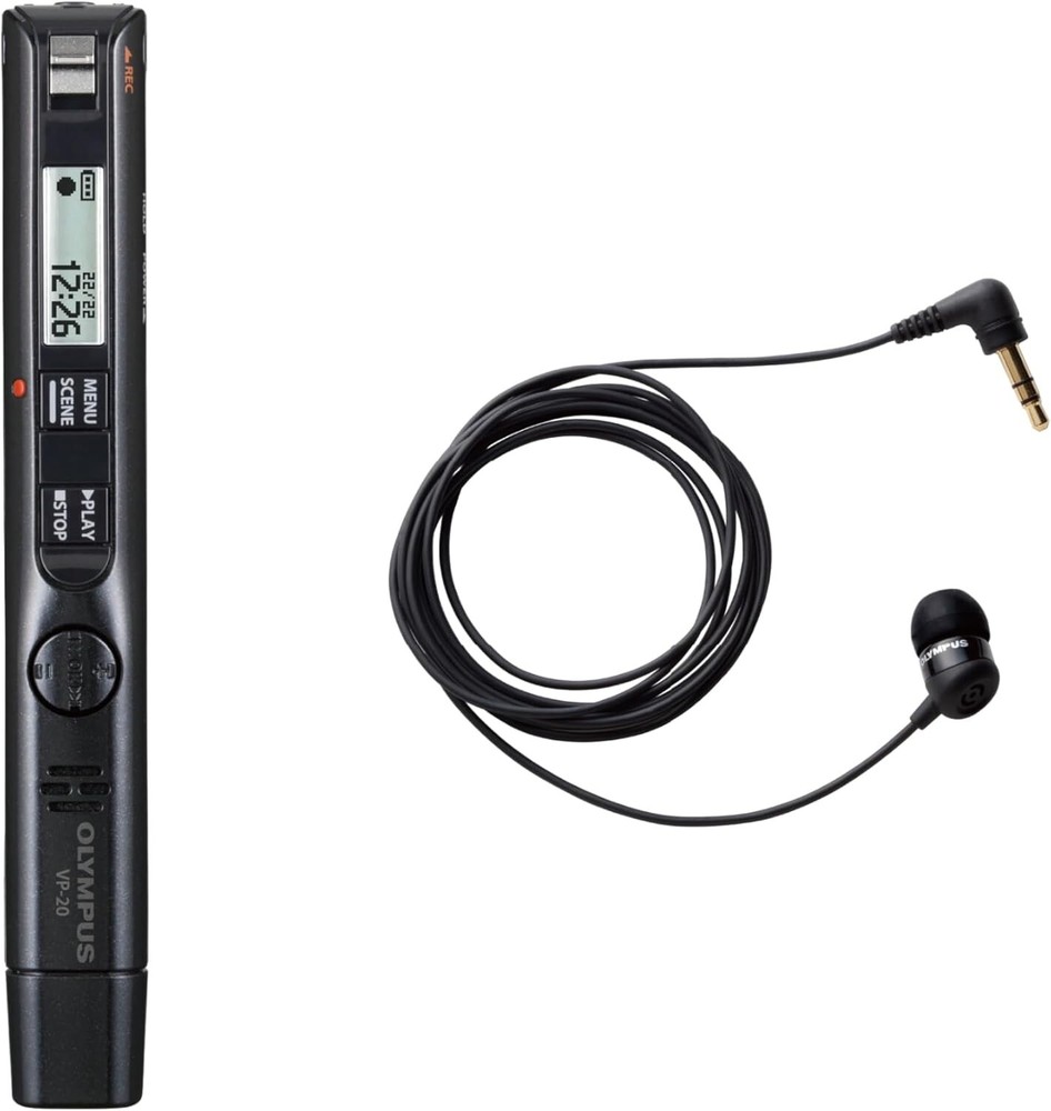 OM SYSTEM Olympus VP-20 Voice Recorder + TP8 Mic Set for Meetings Calls Business