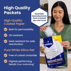 Wallaby 5g Silica Gel Desiccant Packs Food Safe Rechargeable 500 Pack