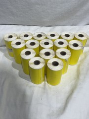 16 Rolls 4×4 Yellow Direct Thermal Poly Labels 0.75 Core 155 Per Roll 2480 Total