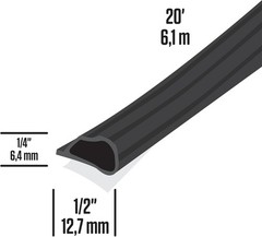Sealant Gasket for Doors Windows Outdoor Indoor Weatherproof Black 20 ft