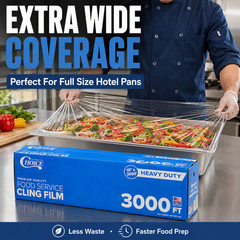 Choice 18″ x 3000′ Heavy Duty Food Service Cling Film Select 1-10 Rolls