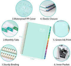 2026-2027 Academic Planner – Jul 2026-Jun 2027 Weekly & Monthly with Tabs, 6.4″x