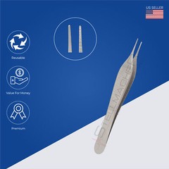 Adson Dressing Forceps, Serrated, 0.8 mm, overall length 12cm