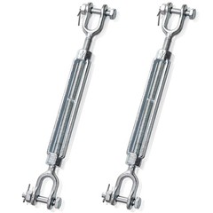 2 Pack 1/2 Inch M12 Turnbuckle Hook, Hot Dipped Galvanized Steel Jaw and Jaw Tur