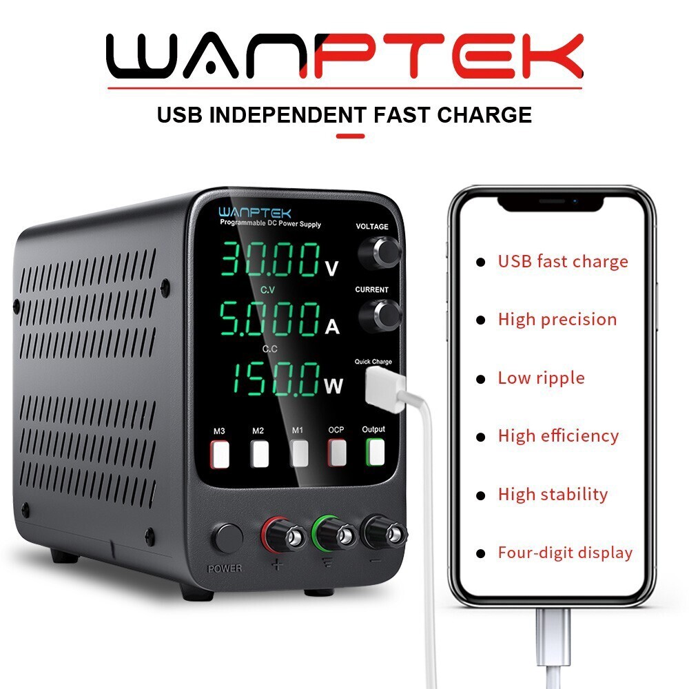 DC 0-30V 0-5A 10A Lab Adjustable Variable Bench Power Supply Internal Memories