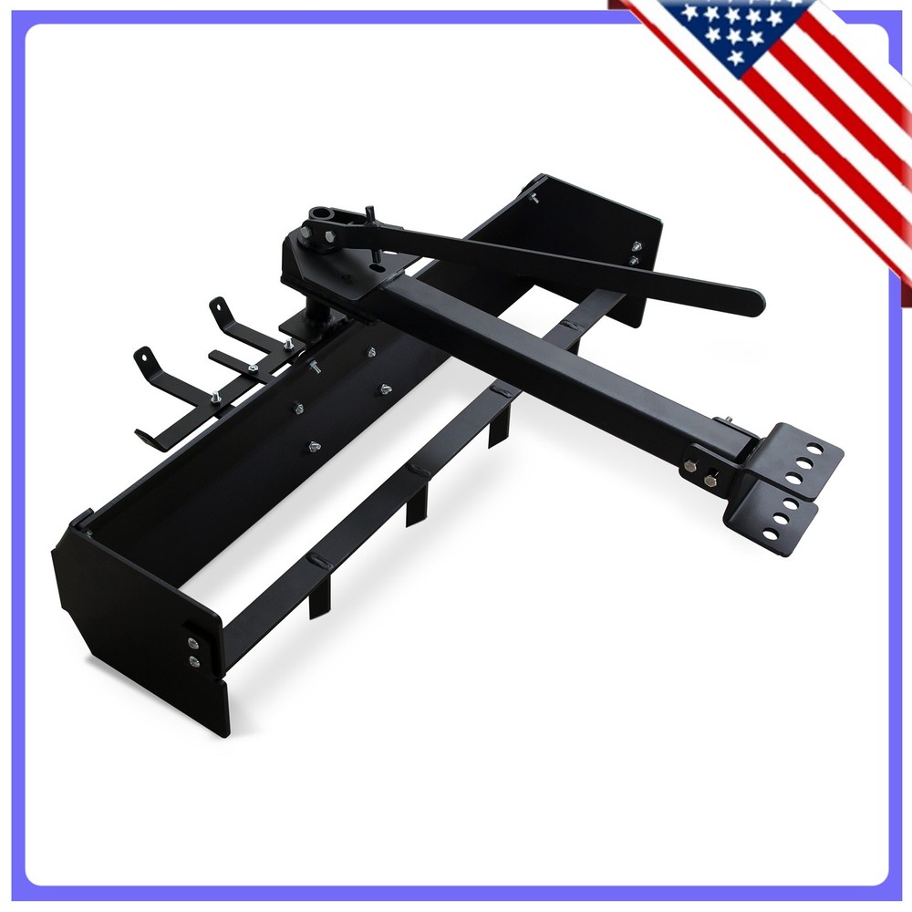 42” Trailer Box Scraper with Tractor Box Blade Hitch Tow Fit for ATV UTV, Black
