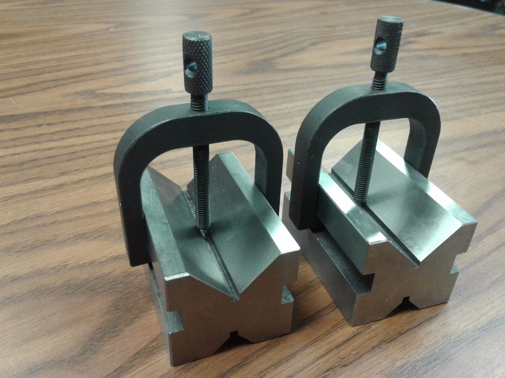1-1/2″ CAPACITY PRECISION V-BLOCK PAIR w. CLAMPS 1-5/8×1-3/4×1-1/2 #H6010C-new.