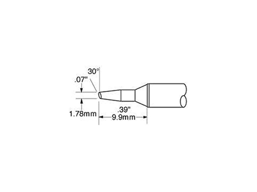 Metcal STTC-135 Cartridge, Bevel, 1.78mm (0.07 In), 30 Deg