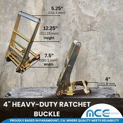 USA 4″ x 40′ 50′ 60′ Ratchet Strap Flat Hook Farm Trailer Flatbed Truck Tie Down