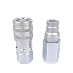 3/8″ Flat Face Hydraulic Quick Connect Coupler Set , 1/2″ NPT Thread FF38M-08N