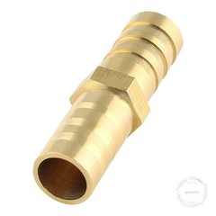 10Pcs Brass Hose Barb Fitting, 3/8″ x 3/8″ ID Hex Barbed Splicer Mender Union